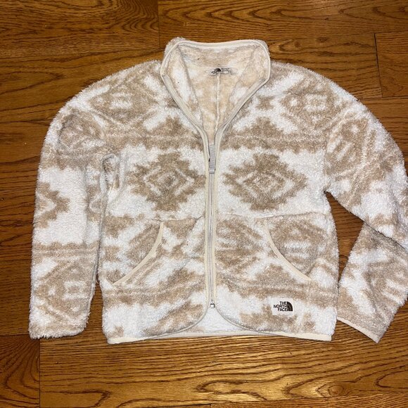 NorthFace Girl's Sherpa Fleece Zip Jacket Size M 10/12 - Picture 1 of 5